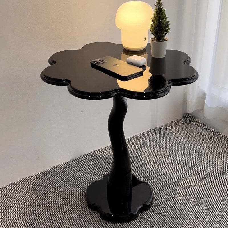 Scandinavian Petal Glass Steel End Table