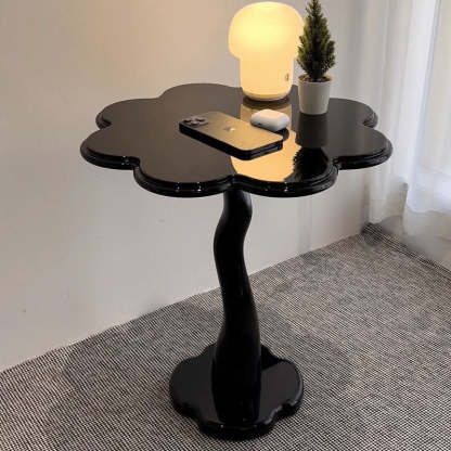 Scandinavian Petal Glass Steel End Table