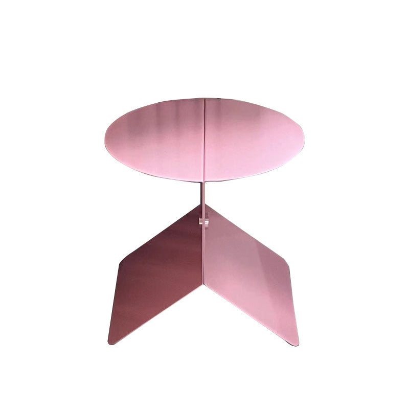 Contemporary Round Metal End Table