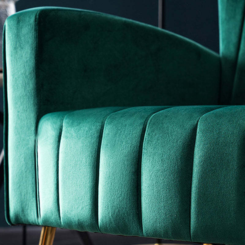 Modern Trapezoidal Velvet Wood Accent Chair — Dirty Pink
