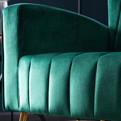 Modern Trapezoidal Velvet Wood Accent Chair — Dirty Pink