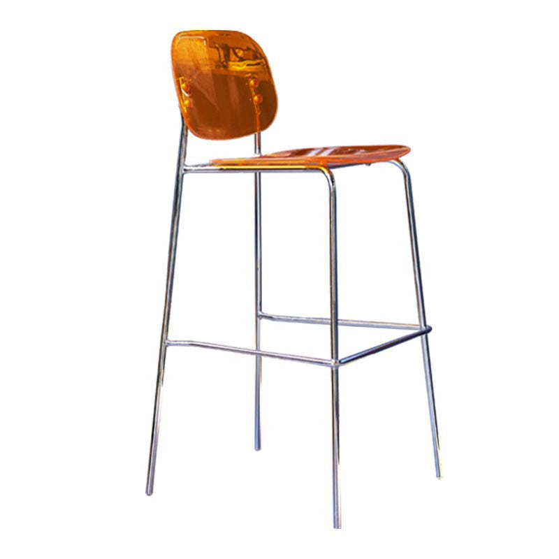 Minimalist Square Iron Acrylic Bar Stool