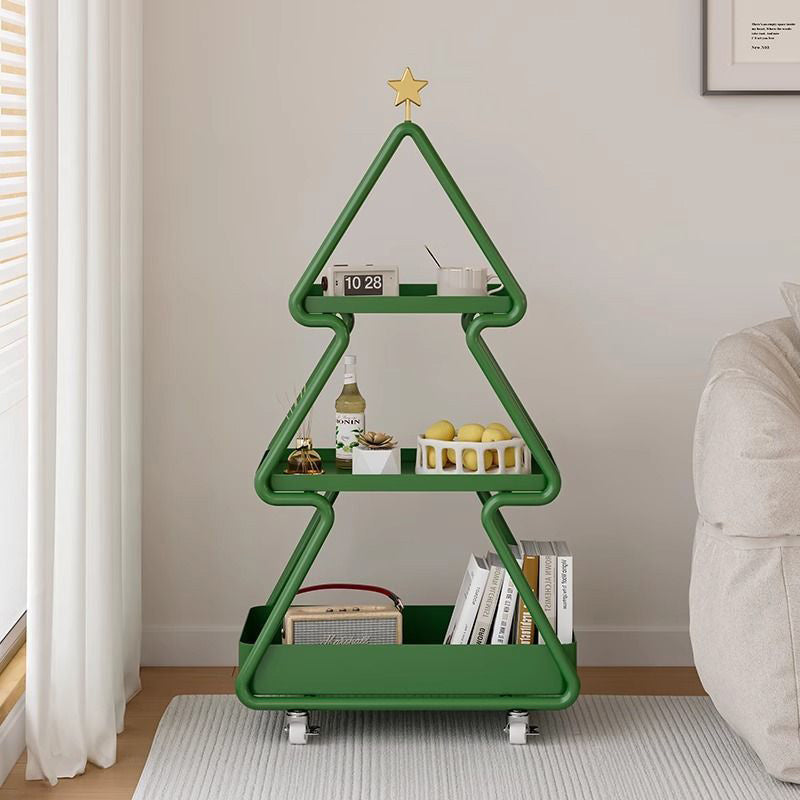 Modern Art Deco Christmas Tree Glass Side Table 3-Tier