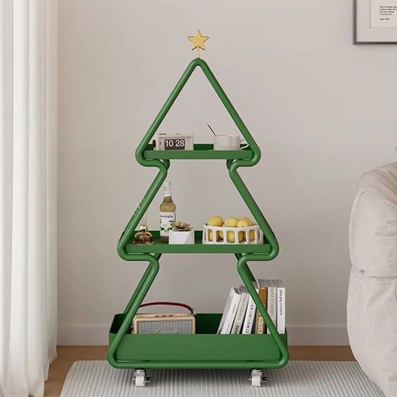 Modern Art Deco Christmas Tree Glass Side Table 3-Tier