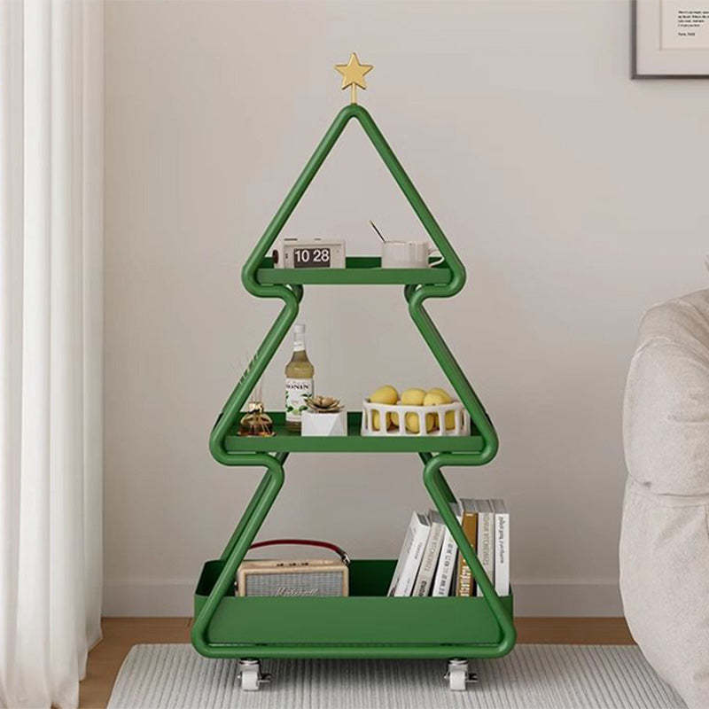 Modern Art Deco Christmas Tree Glass Side Table 3-Tier