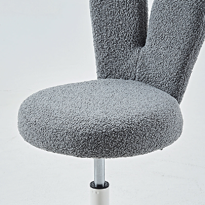 Minimalist Lambswool Metal Vanity Stool