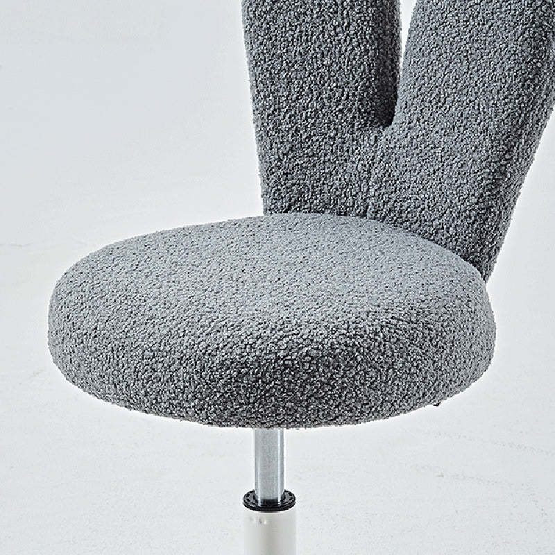 Minimalist Lambswool Metal Vanity Stool