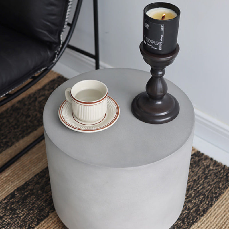 Industrial Cylindrical Magnesium Oxide End Table
