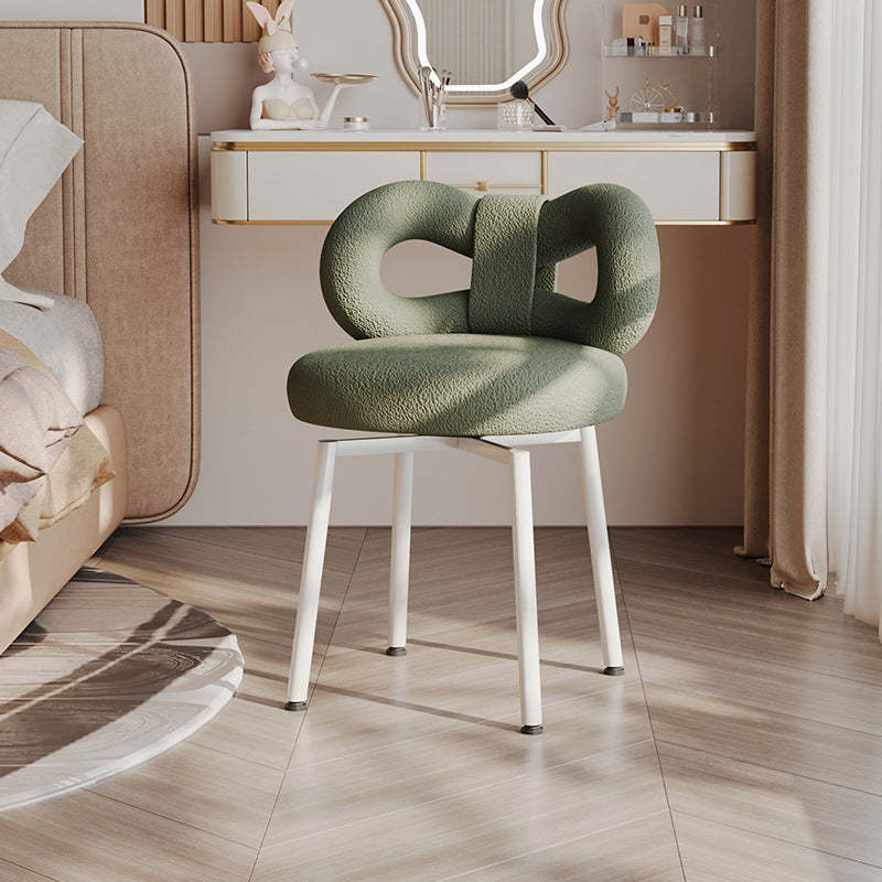 Contemporary Bow Lambswool Iron Vanity Stool