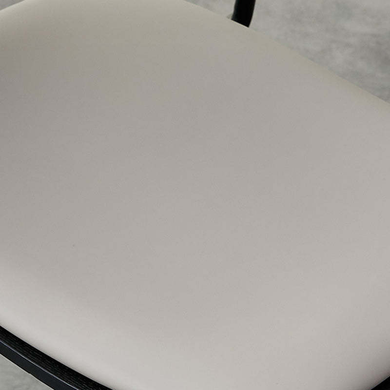 Scandinavian Leather Metal Dining Chair — Electroplate Legs / Black / Smoke Gray