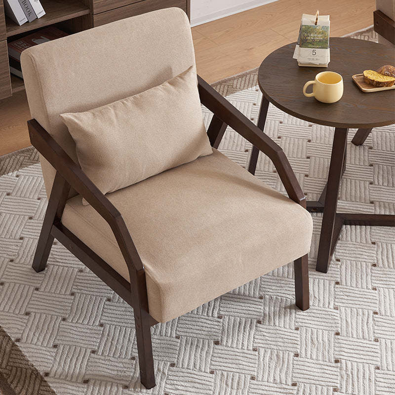Scandinavian Fabric Wood Accent Chair