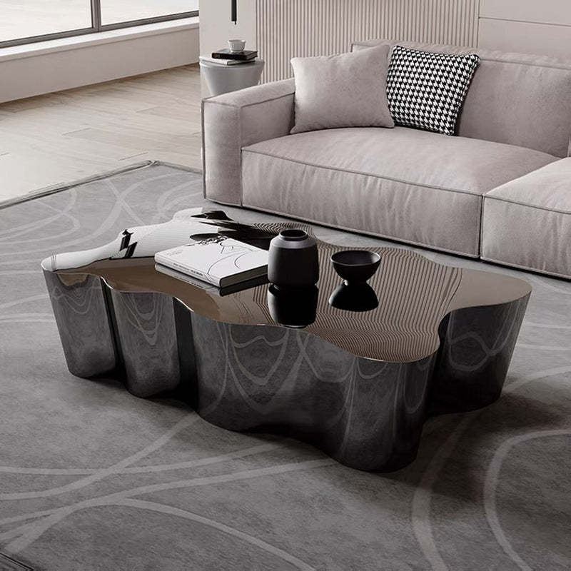 Modern Art Deco Cloud Oval Steel Metal End Table