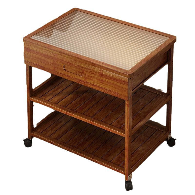 Nordic Glass Bamboo 3-Tier End Table