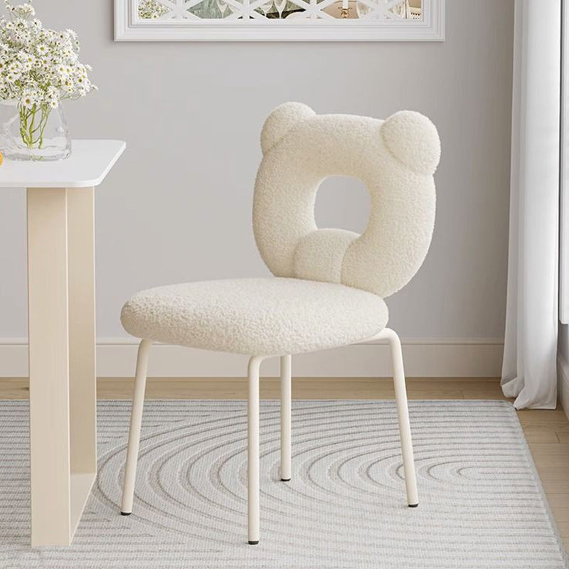 Square Iron Wool Vanity Stool