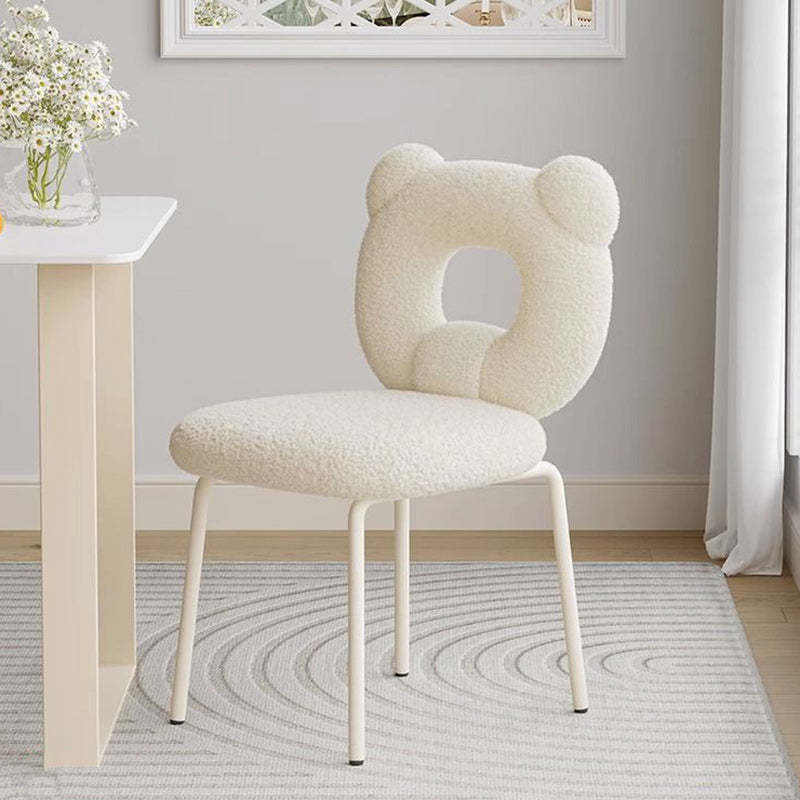 Square Iron Wool Vanity Stool