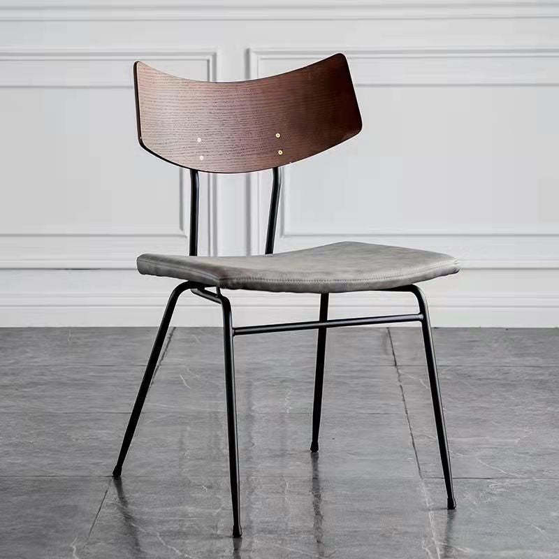 Industrial Curved PU Leather Dining Chair