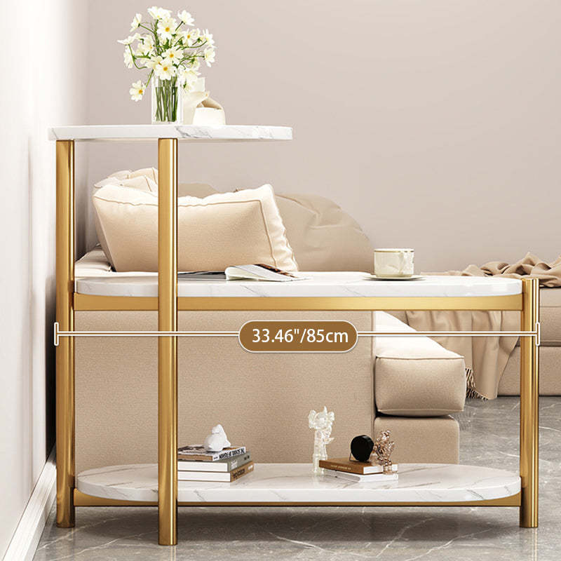Nordic Long Oval Iron 3-Tier Side Table