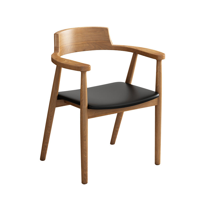 Minimalist Curved Upholstered Wood Dining Chair