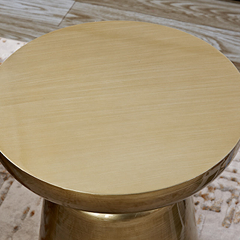 Scandinavian Round Disc Column End Table — Small & Bronze Color