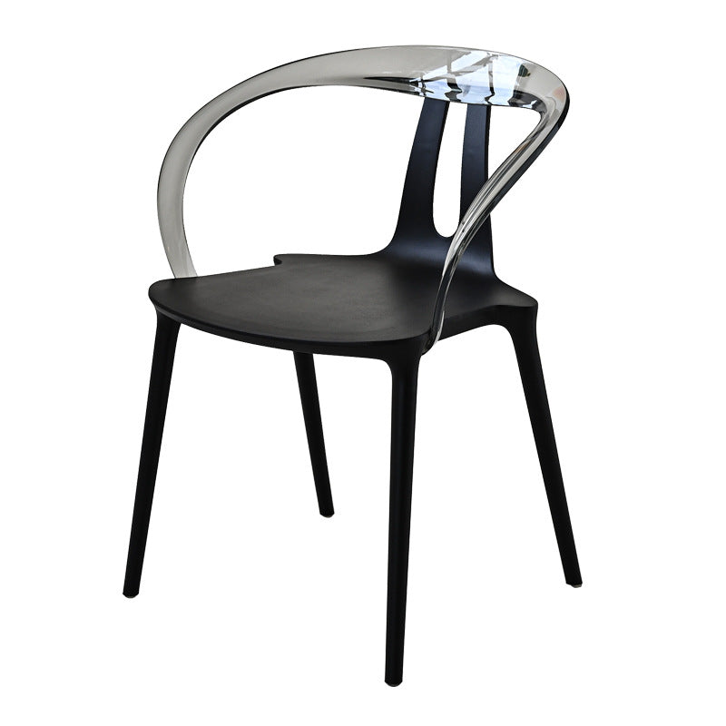 Minimalist Curve Frame Plastic Dining Armchair
