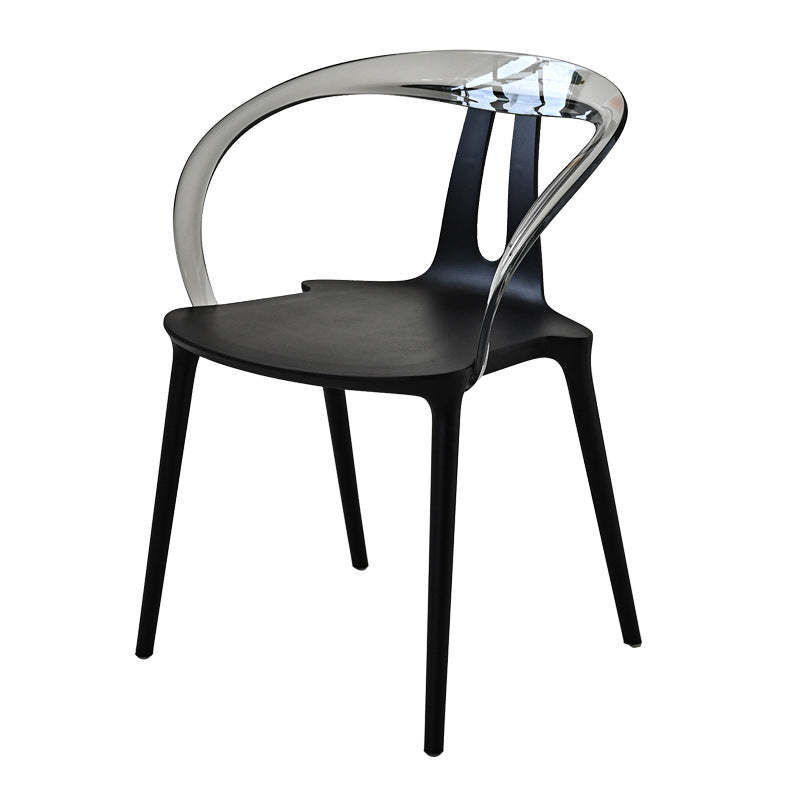 Minimalist Curve Frame Plastic Dining Armchair