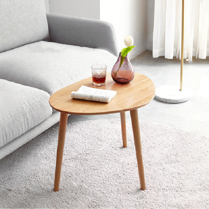 Japanese Oval Wood Side Table