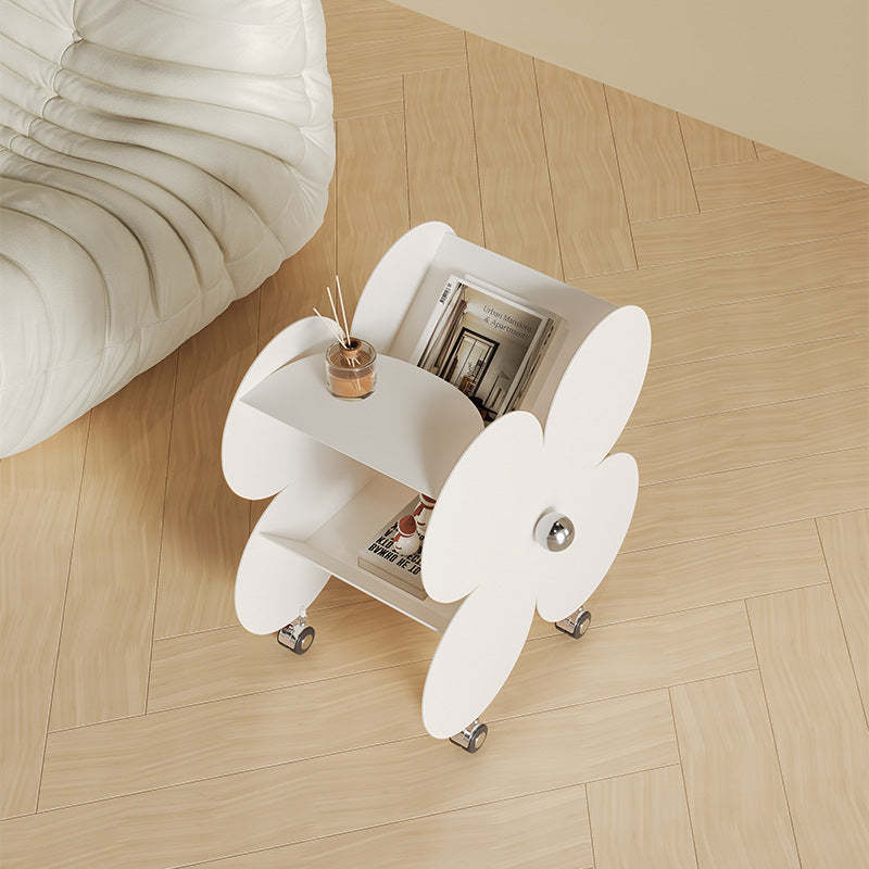 Contemporary Flower Iron 2-Tier End Table