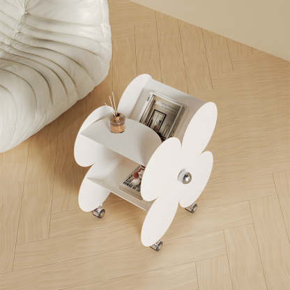 Contemporary Flower Iron 2-Tier End Table
