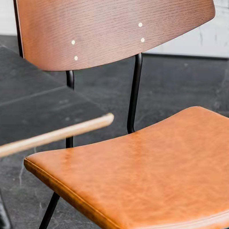 Industrial Curved PU Leather Dining Chair