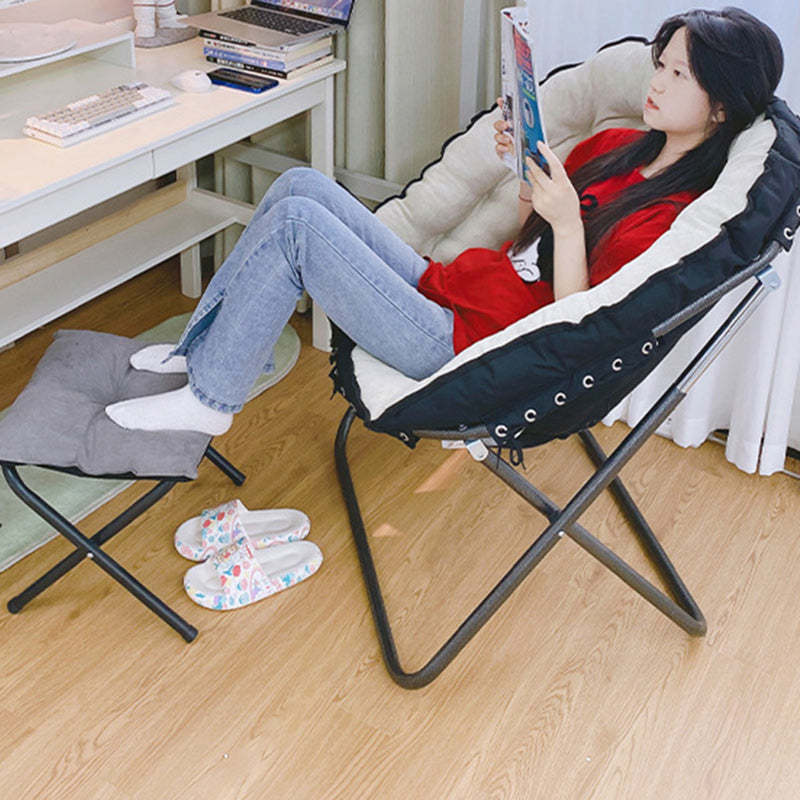 Minimalist Square Fabric Steel Armchair