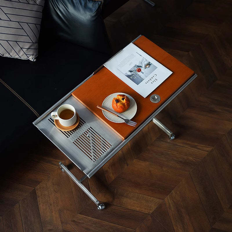 Nordic Wood Steel Liftable Side Table