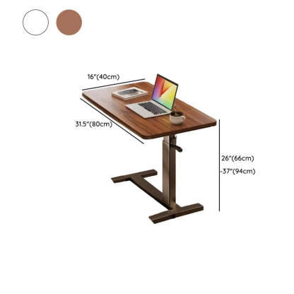 Brown Narrow Adjustable Wood Single Desk