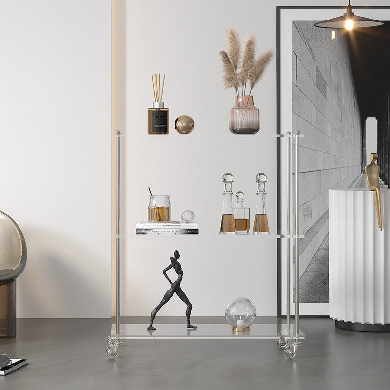 Contemporary Acrylic Steel Side Table