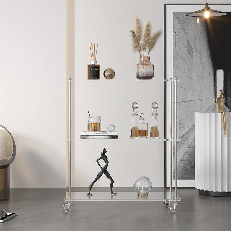 Contemporary Acrylic Steel Side Table