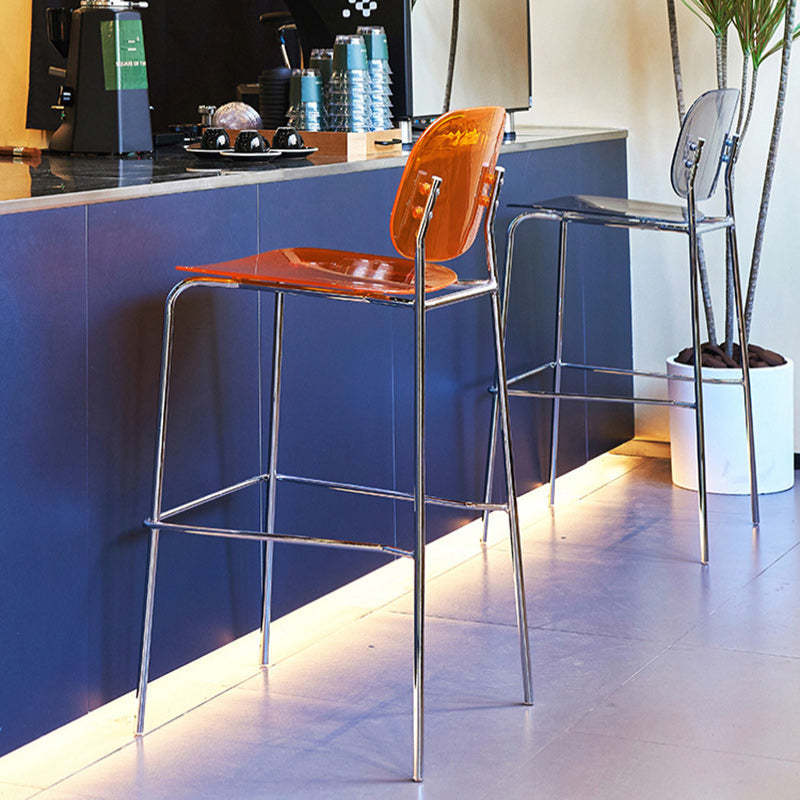 Minimalist Square Iron Acrylic Bar Stool