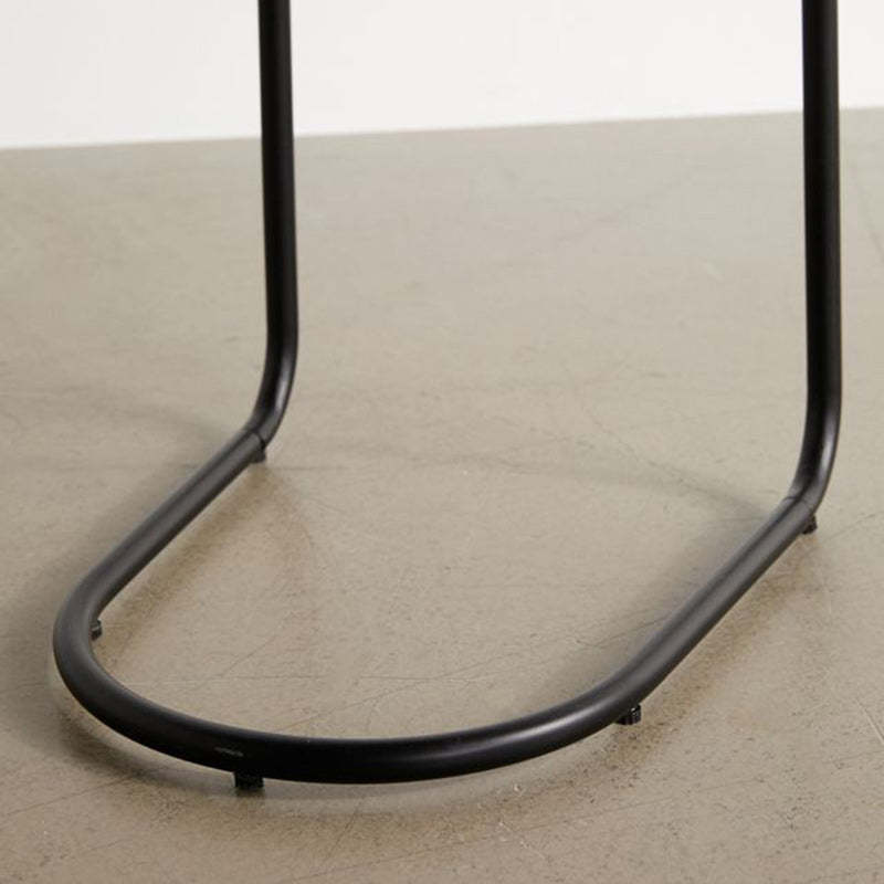 Minimalist Oval Curve Wood Metal End Table