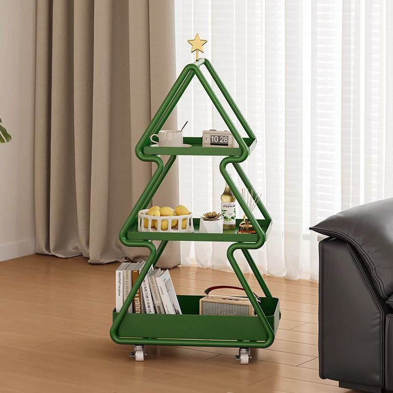 Modern Art Deco Christmas Tree Glass Side Table 3-Tier
