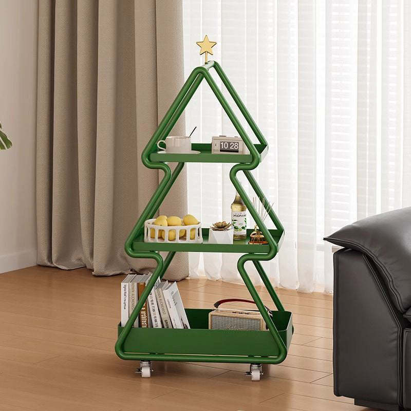 Modern Art Deco Christmas Tree Glass Side Table 3-Tier