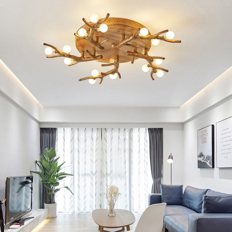 Scandinavian Polymer Branch Ball Ceiling Light