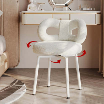 Contemporary Bow Lambswool Iron Vanity Stool