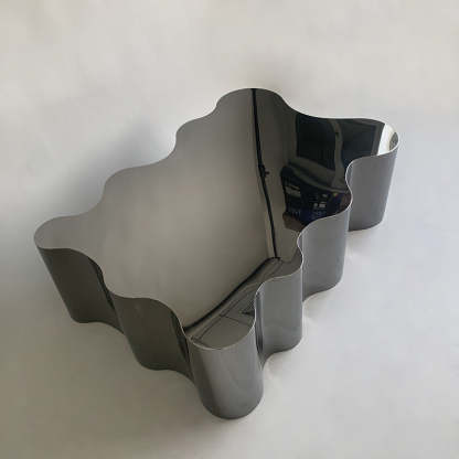 Modern Art Deco Cloud Oval Steel Metal End Table