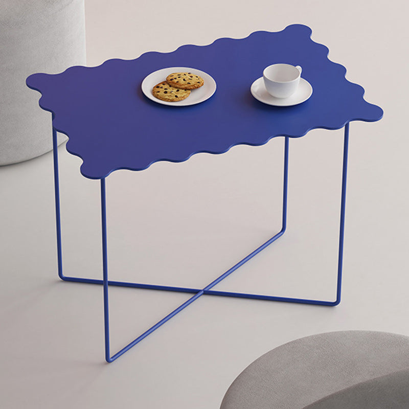 Minimalist Round Iron End Table — Square