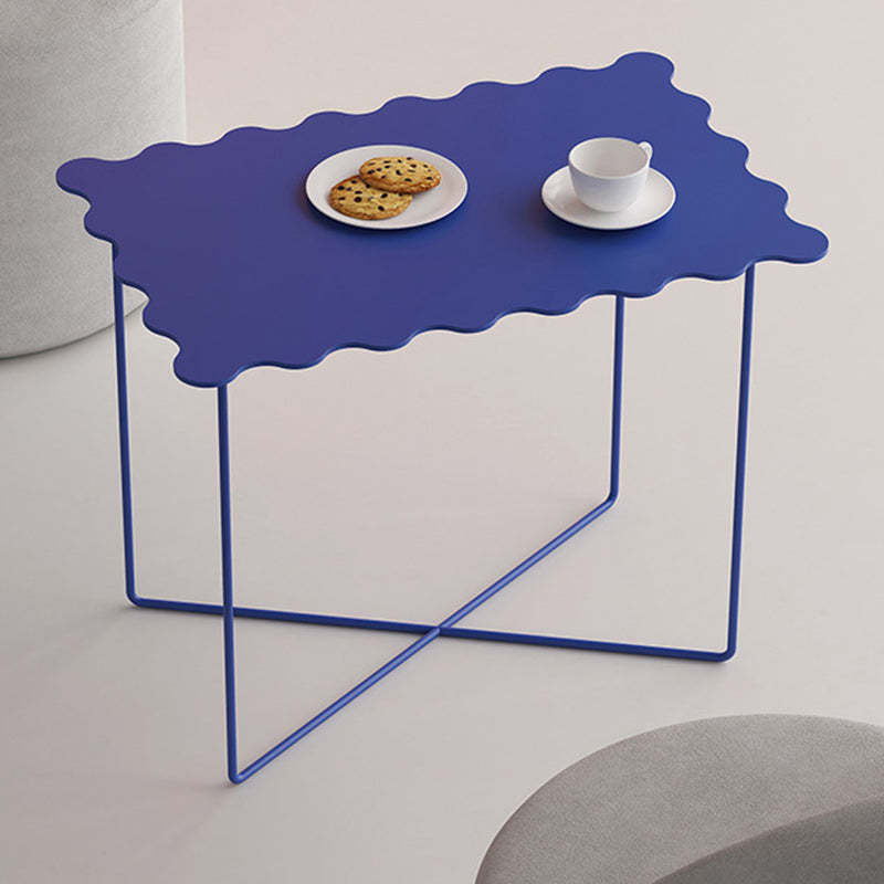 Minimalist Round Iron End Table — Square
