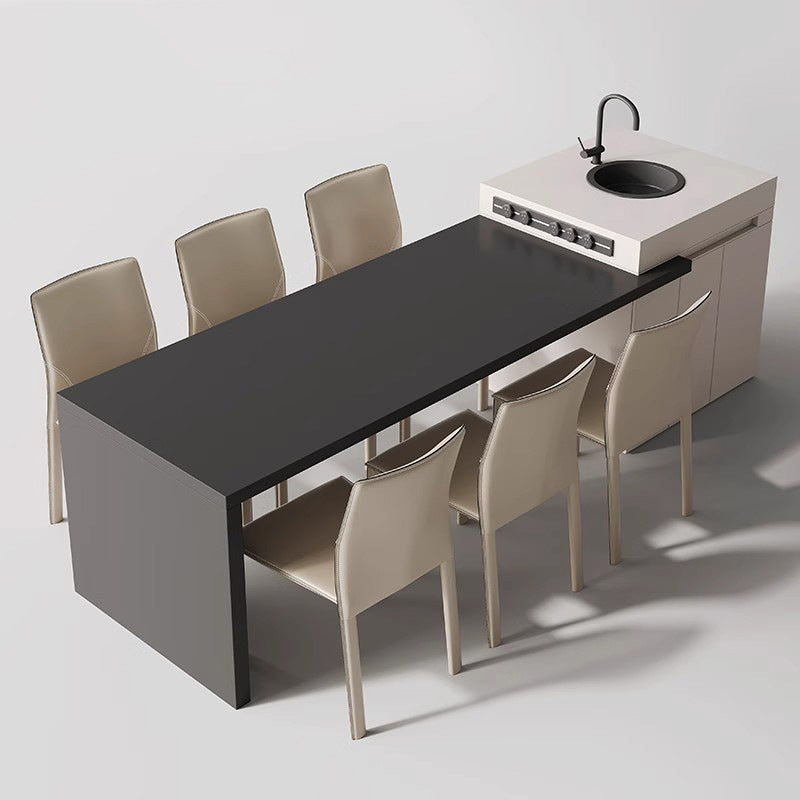 Modern Saddle Leather Carbon Steel Backless Dining Chair