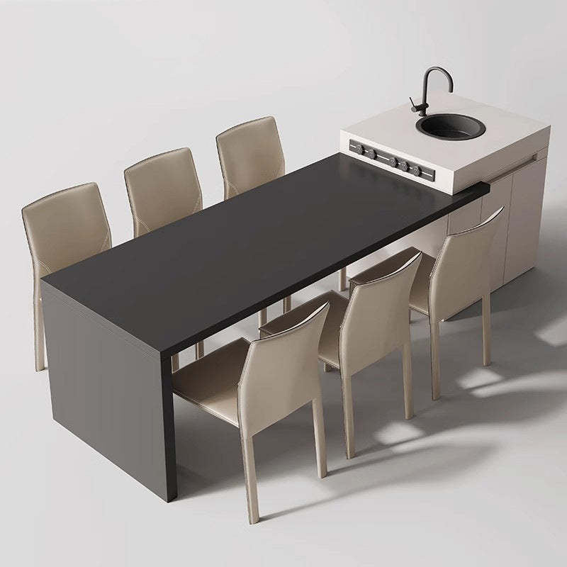 Modern Saddle Leather Carbon Steel Backless Dining Chair