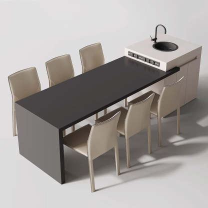 Modern Saddle Leather Carbon Steel Backless Dining Chair
