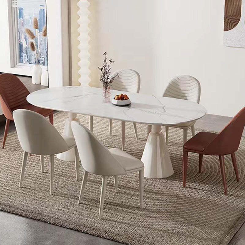 Scandinavian Leather Iron Shell Dining Chair