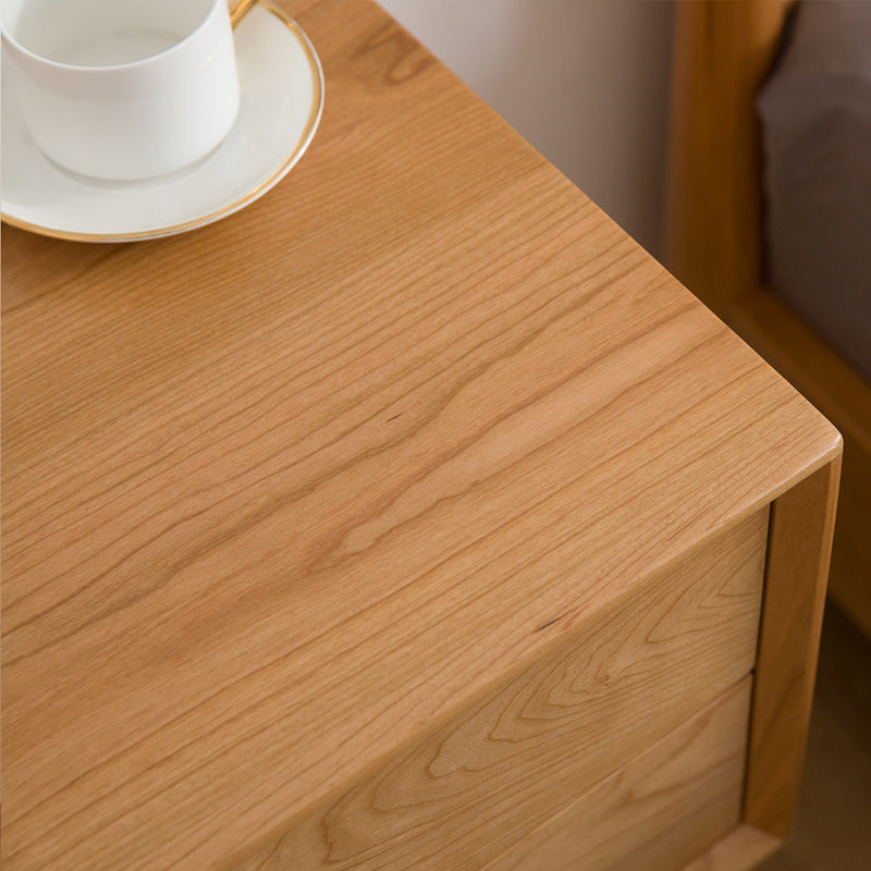 Nordic Solid Wood 2-Drawer Nightstand