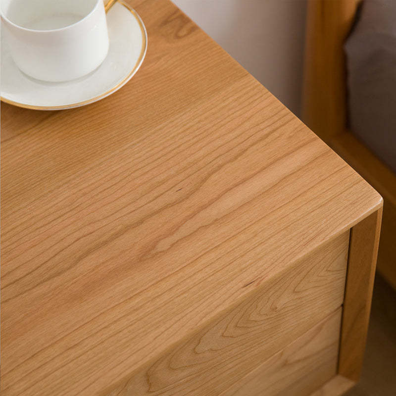 Nordic Solid Wood 2-Drawer Nightstand