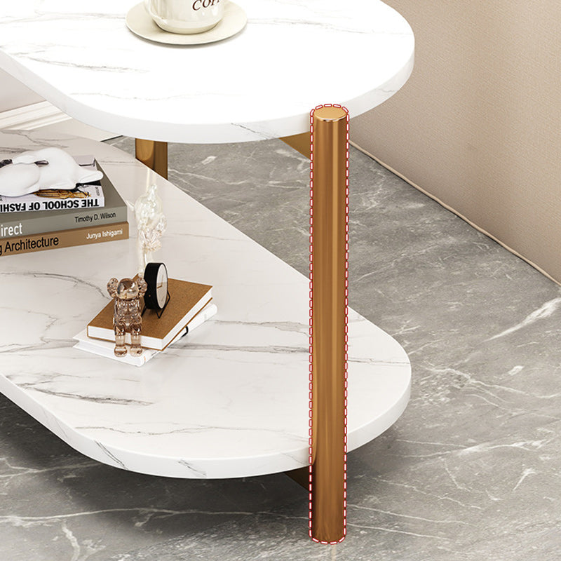 Nordic Long Oval Iron 3-Tier Side Table